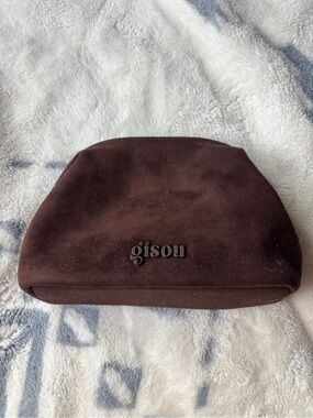 Gisou Chocolate Brown Suede Makeup Pouch